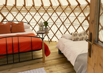 Glamping yurt interior